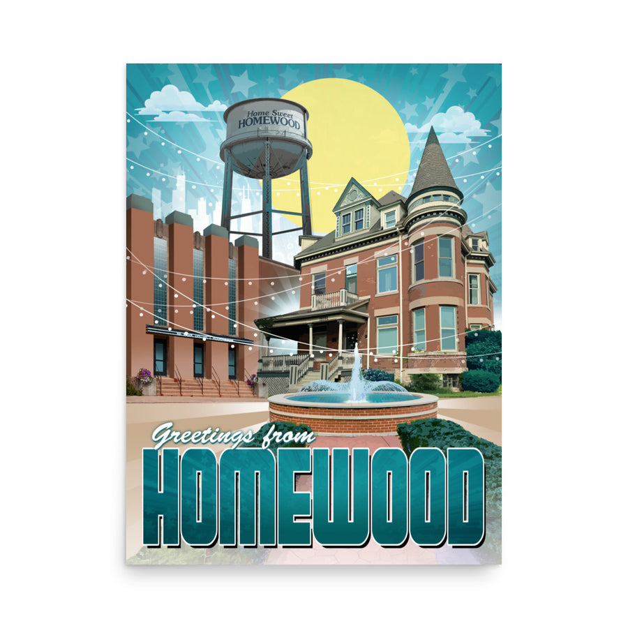 Greetings from Homewood Luster Poster