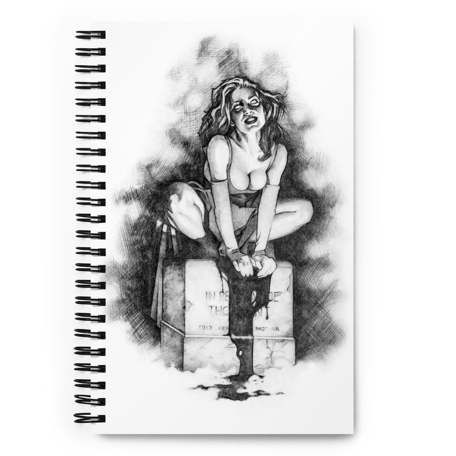 Vampire Perched Drawing 4817 Spiral Notebook