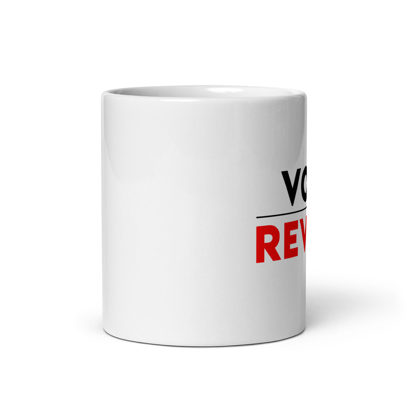 Vote Revolt White glossy mug