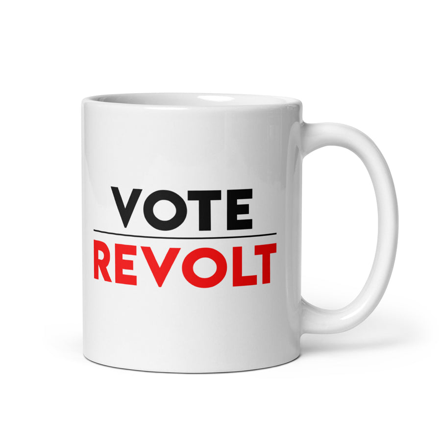Vote Revolt White glossy mug