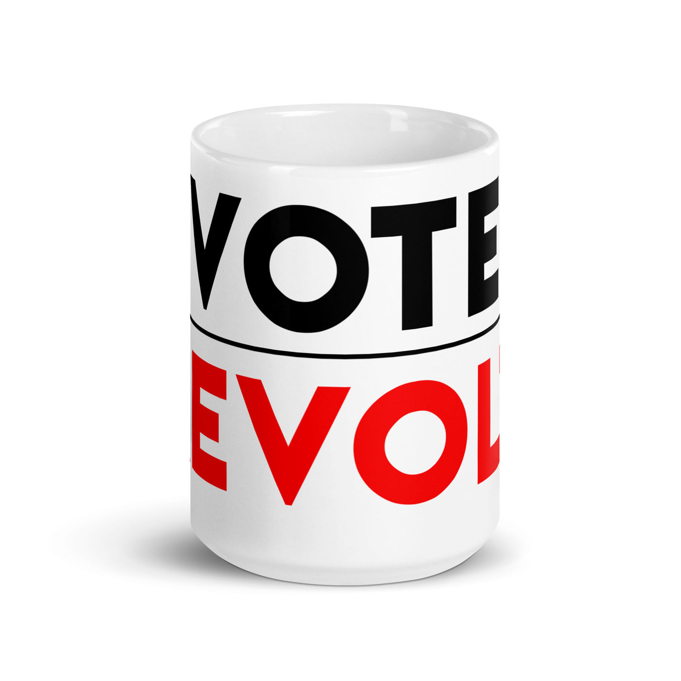 Vote Revolt White glossy mug